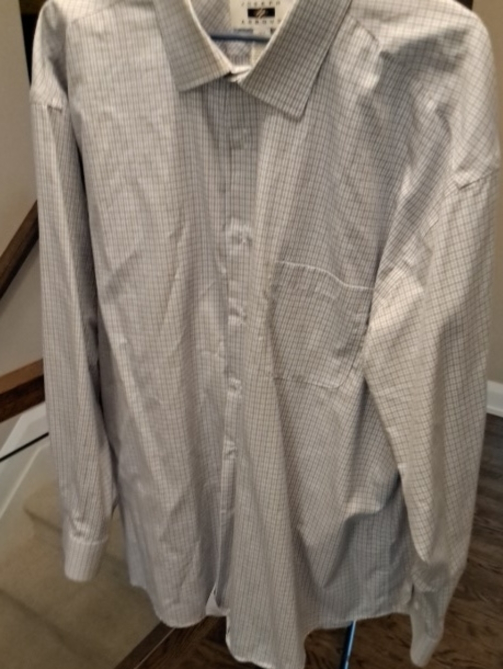 Men's Taupe Checked Dress Shirt - Brand: Joseph Aboud